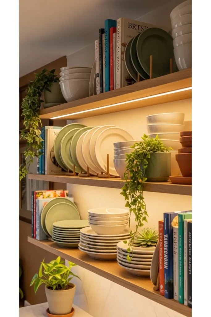 23 Cozy Kitchen Ideas For Warm, Inviting Homes 4 Open Shelving With Personal Touches