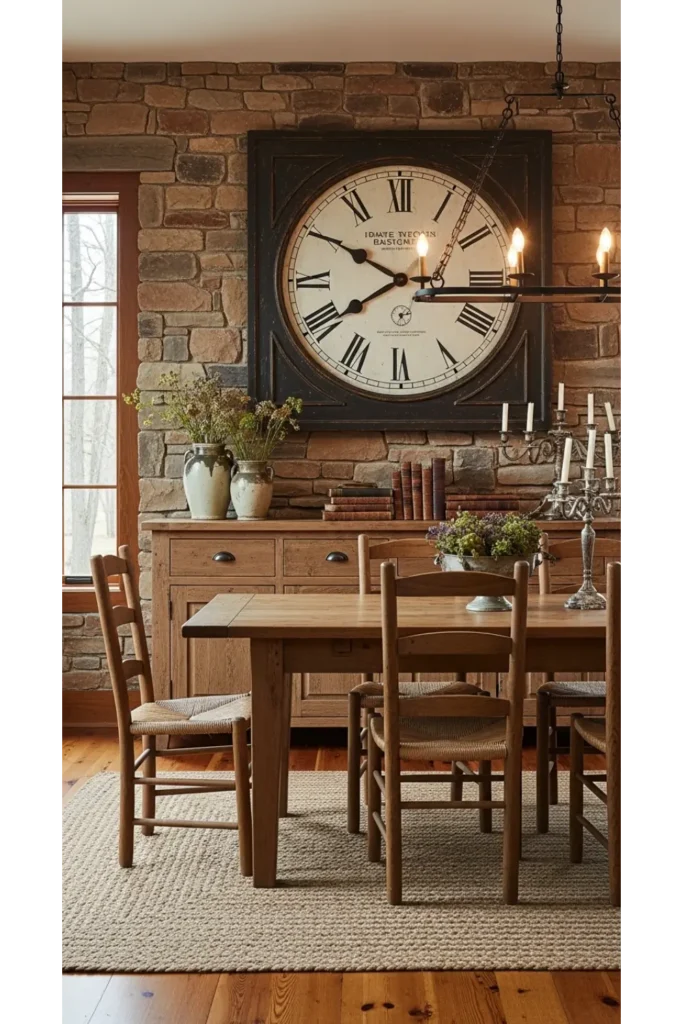 Oversized Wall Clock as a Focal Point