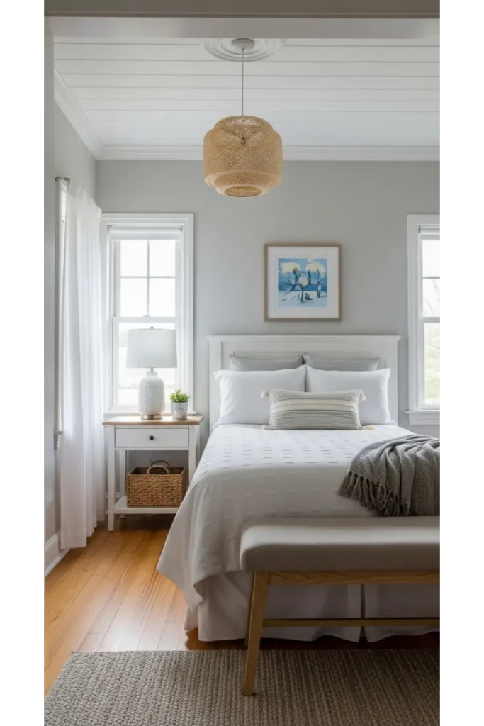 22 Small Bedroom Ideas to Maximize Comfort and Space 21 Paint the Ceiling a Soft Tone