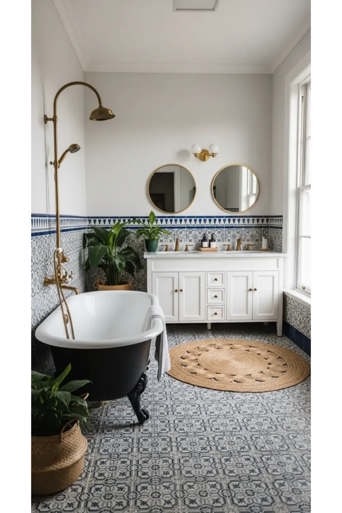 Patterned Tile Accent Wall