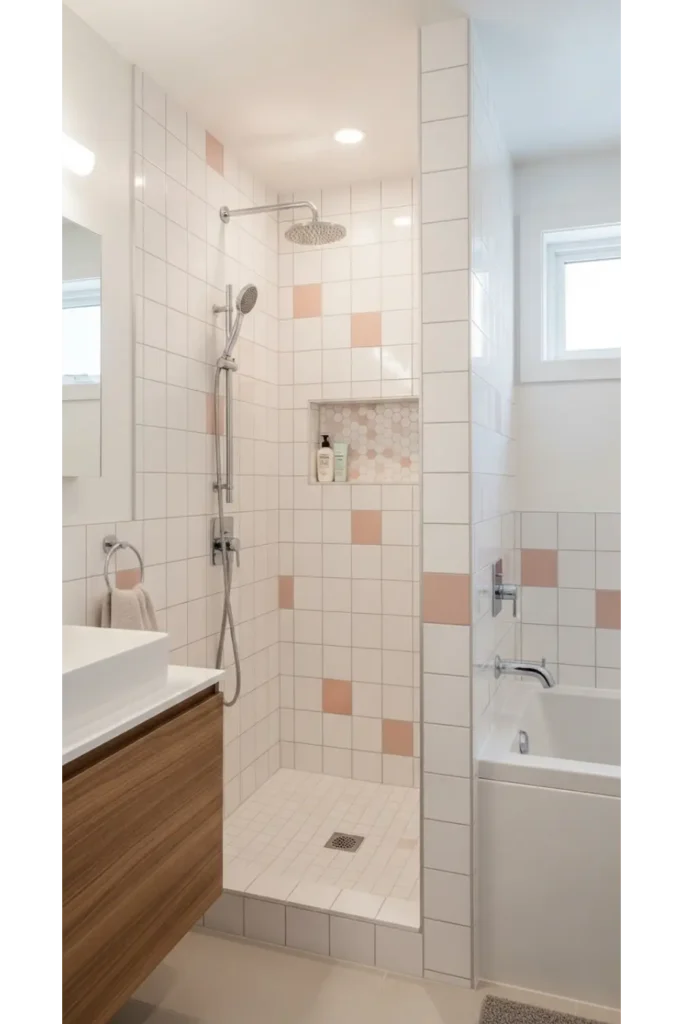 22 Tiny Bathroom Ideas Save Space With Style 7 Recessed Shower Niches