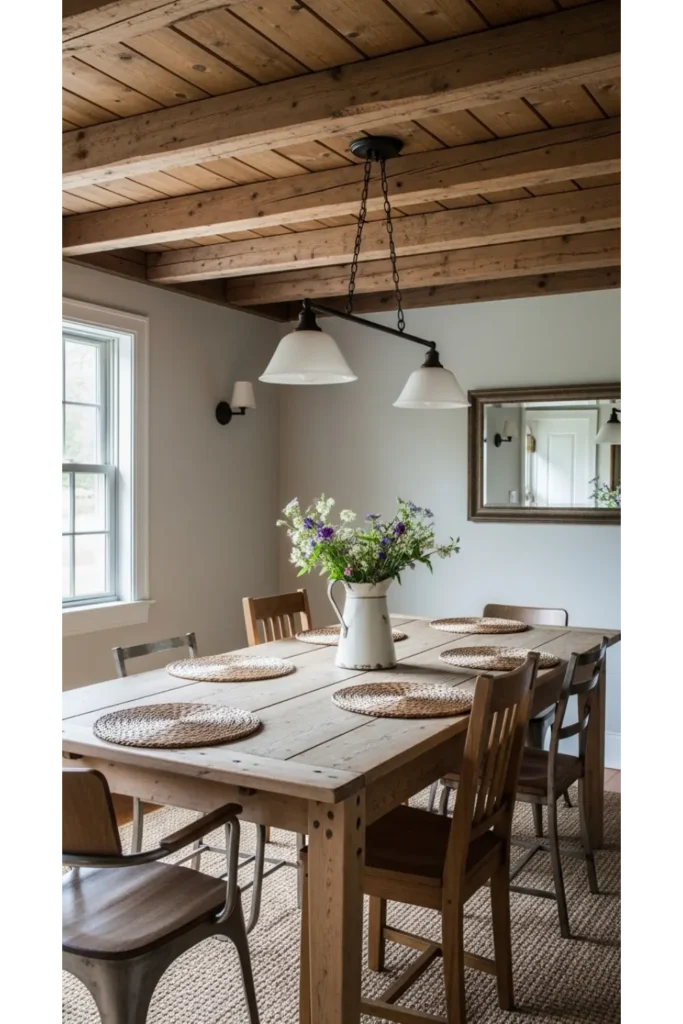 23 Farmhouse Dining Room Ideas for Rustic Charm 11 Rustic Farmhouse Dining Rooms With Exposed Beams