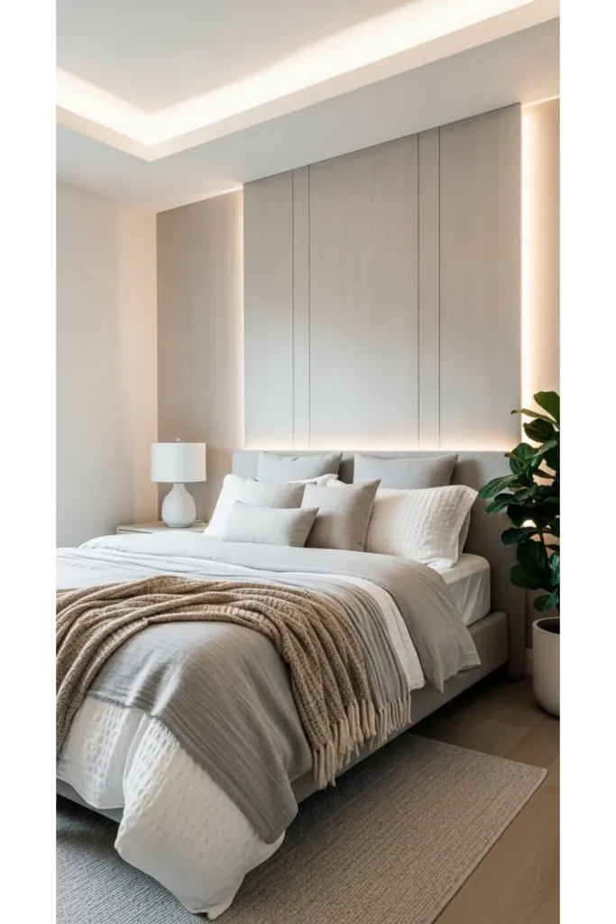 Sculpted Wall Panel Headboard Feature