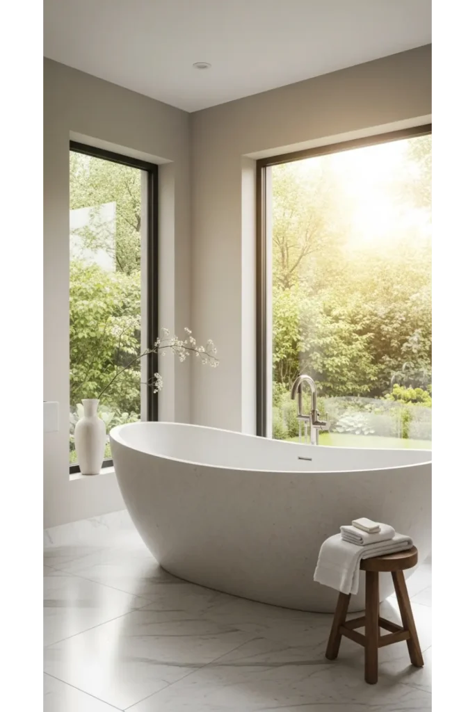 Sculptural Freestanding Tub as a Centerpiece