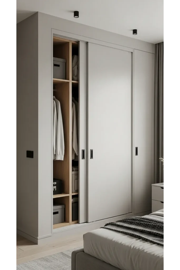 Seamless Wardrobe Niche With Sliding Panels