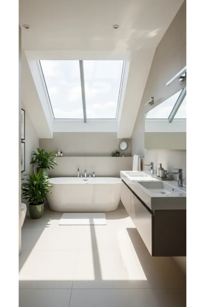Skylight Illuminated Bathroom