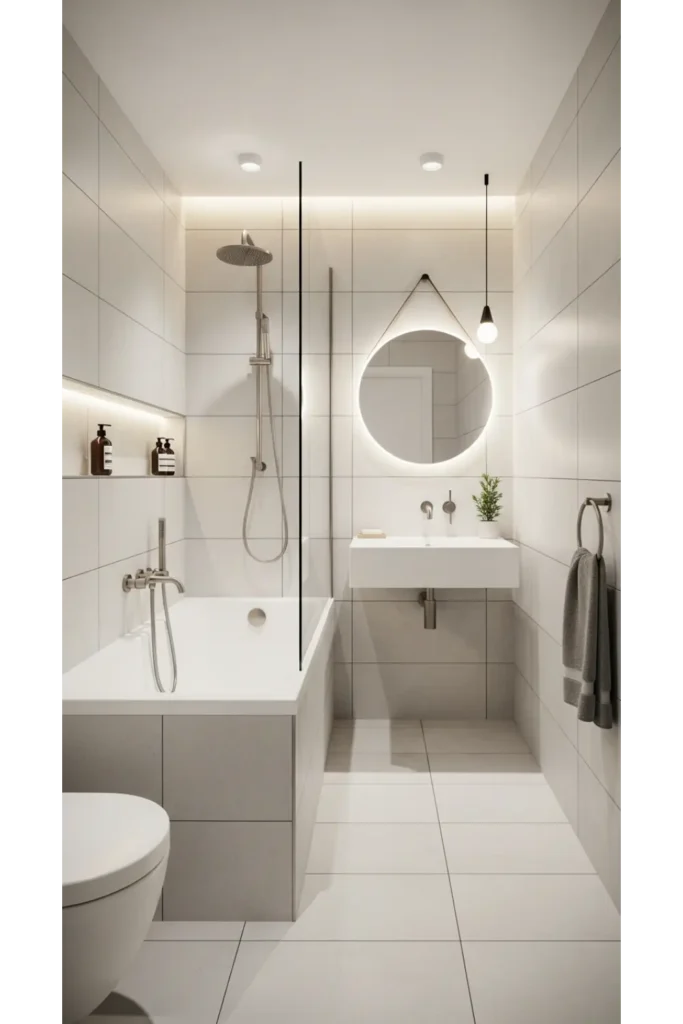 22 Tiny Bathroom Ideas Save Space With Style 14 Slim Profile Bathtub