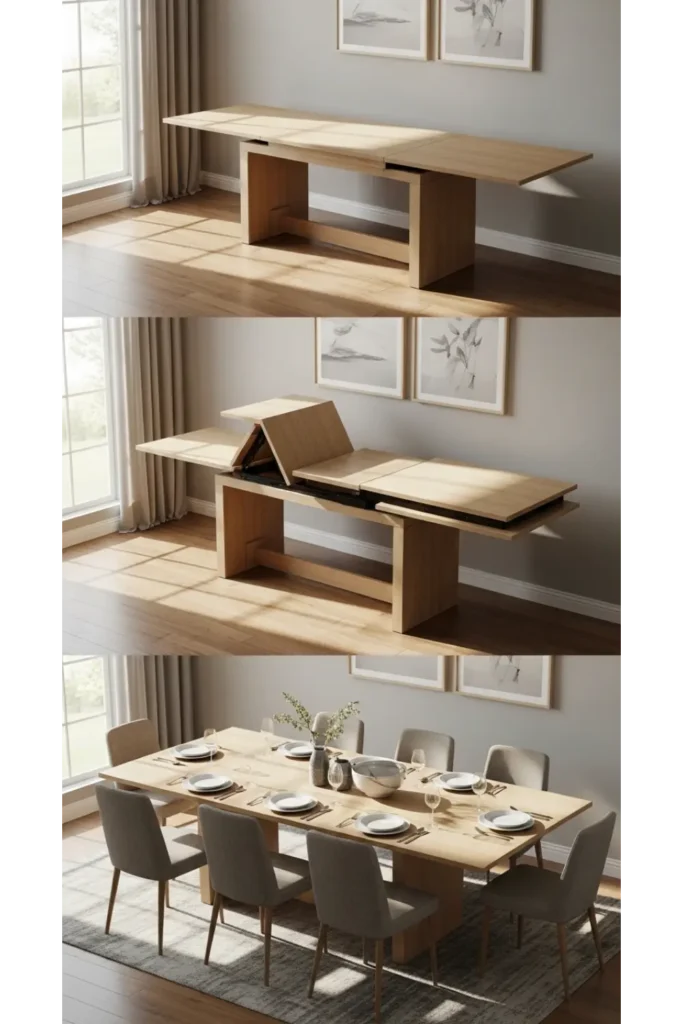 Smart Convertible Dining Table Design