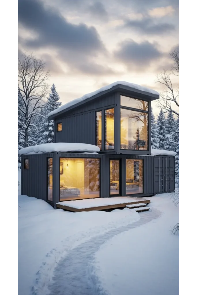 24 Shipping Container Homes for Smart Living 21 Snow Ready Mountain Home