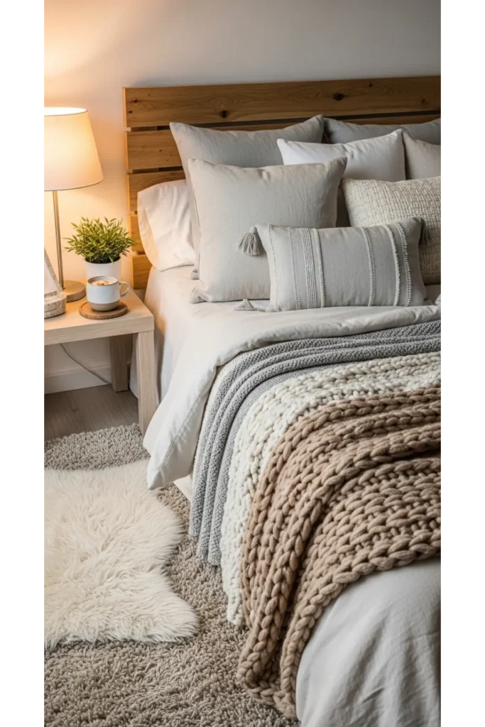 17+ Warm Bedroom Aesthetic Ideas for a Cozy Atmosphere 7 Soft Area Rugs for Underfoot Comfort