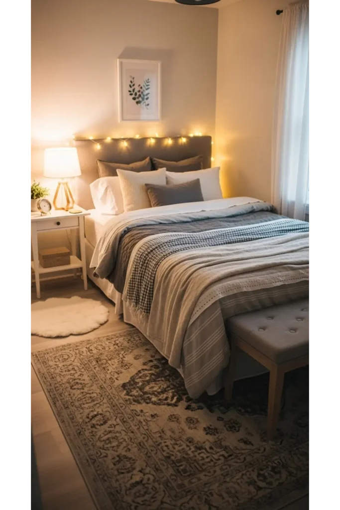 Soft Area Rugs to Anchor the Bed