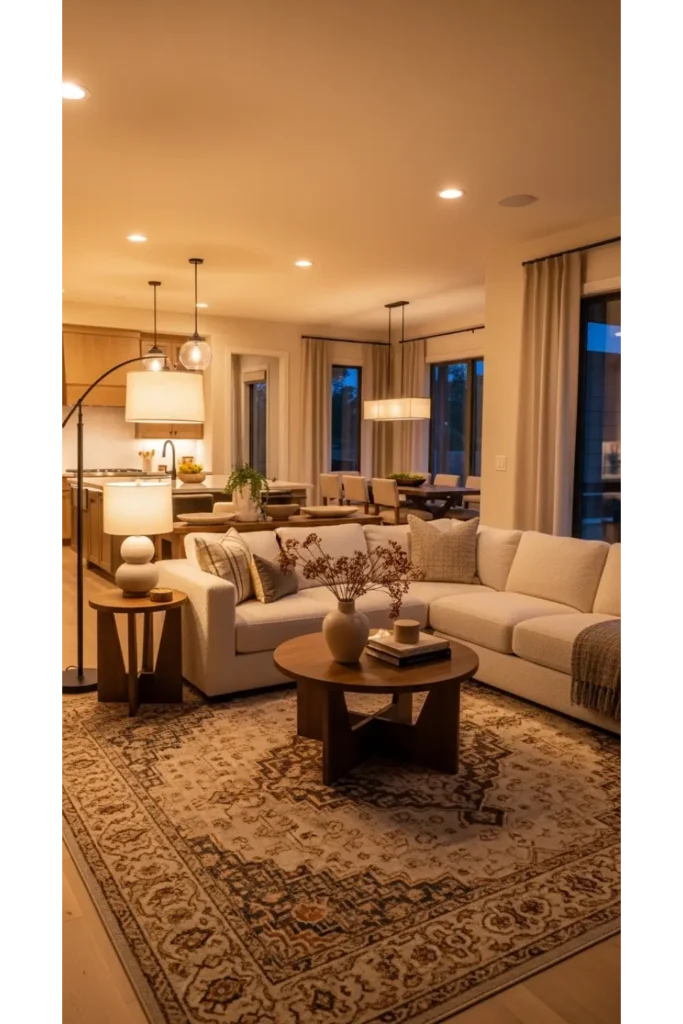 22+ Cosy Living Room Ideas Comfortable Stylish 22 Soft Area Zoning in Open Spaces