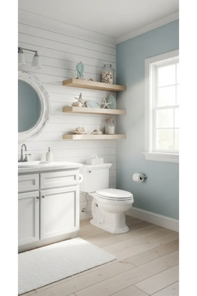 22+ Bathroom Aesthetic Ideas for Relaxing Space 4 Soft Coastal Escape