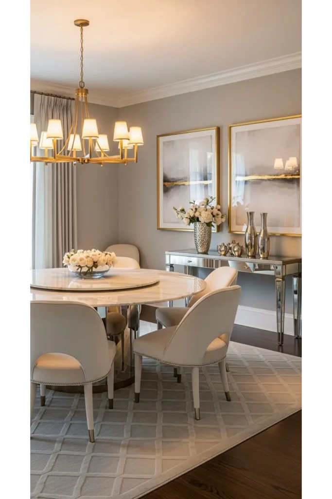 23 Elegant Dining Room Designs, Sophisticated Interiors 24 Soft Glam Neutral Dining