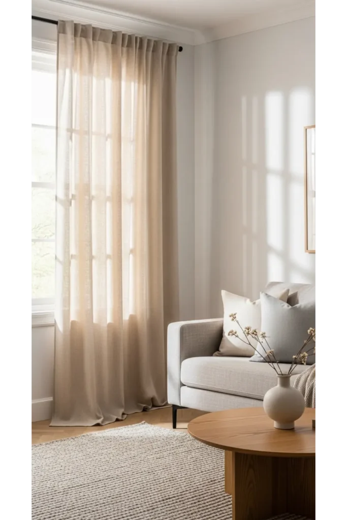 Curtains Living Room Inspirations 21+ Cozy Ideas That Add Privacy 2 Soft Linen Neutrals for Everyday Comfort