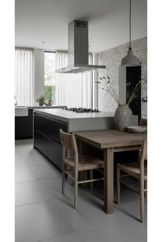 24 Open Kitchen Design Concepts For Spacious Living 20 Soft Monochrome Styling