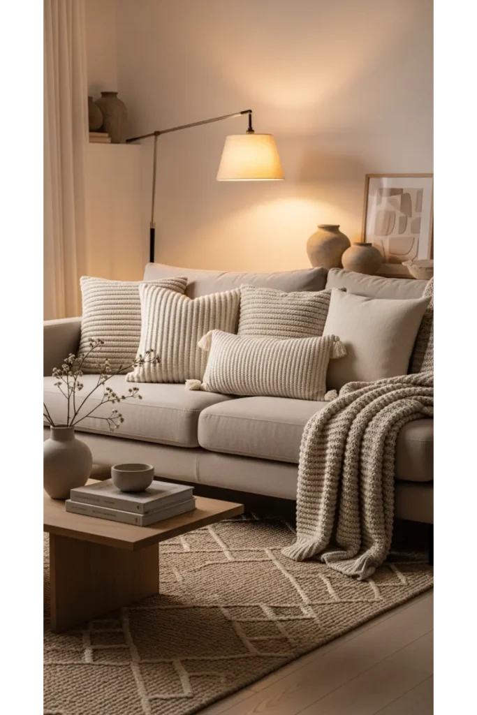 23+ Living Room Inspiration Ideas for Cozy Homes 2 Soft Neutral Comfort Layers