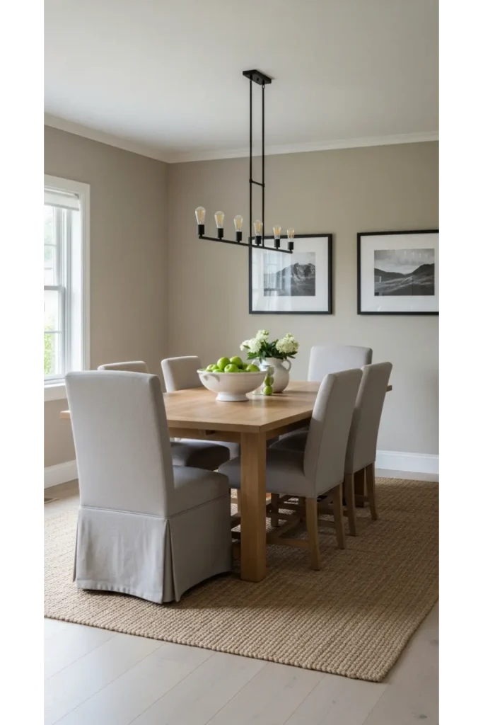 22+ Modern Farmhouse Dining Room Ideas 3 Soft Neutral Layered Dining Room