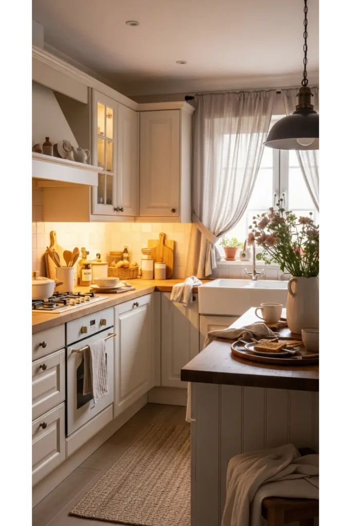 23 Cozy Kitchen Ideas For Warm, Inviting Homes 2 Soft Neutral Layers That Feel Lived In