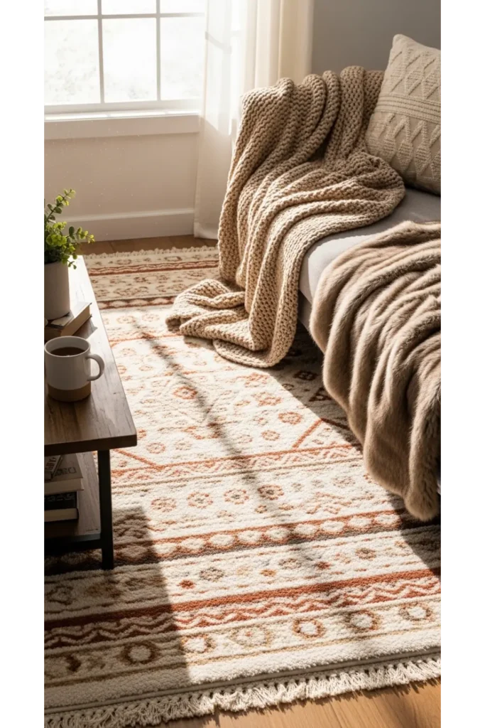 23+ Living Room Inspiration Ideas for Cozy Homes 8 Soft Rugs That Anchor the Space
