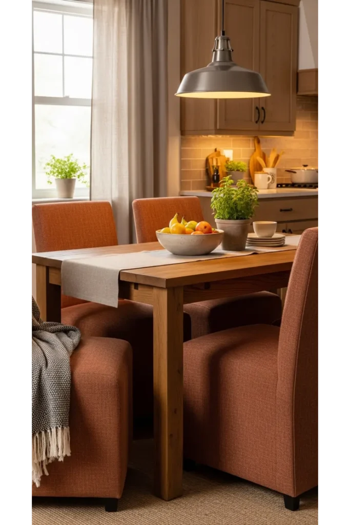 23 Cozy Kitchen Ideas For Warm, Inviting Homes 18 Soft Upholstered Seating