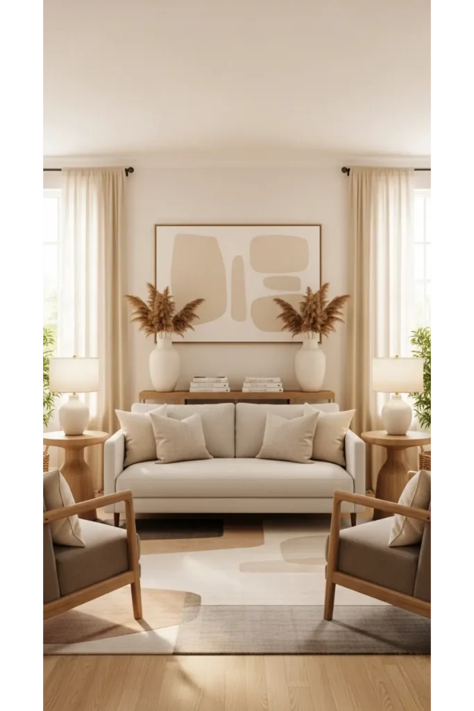 22+ Living Room Ideas That Refresh Any Style 23 Soft Visual Alignment for a Calm and Cohesive Room