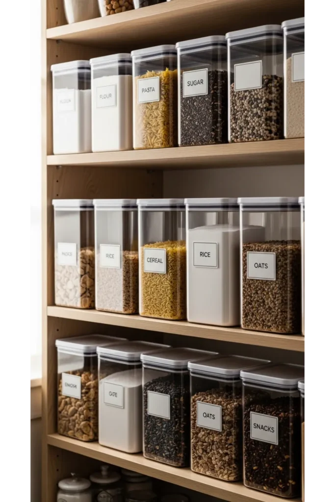 21 Small Kitchen Organization Hacks for Tiny Spaces 11 Stackable Clear Containers