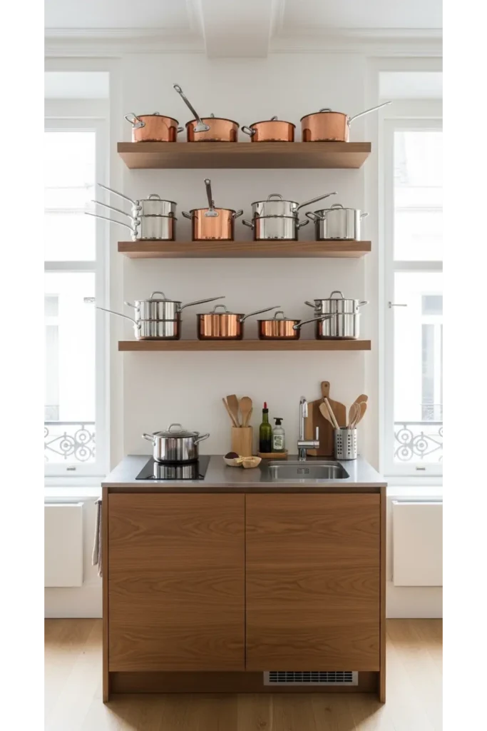 Swap Upper Cabinets for Open Shelving on One Wall