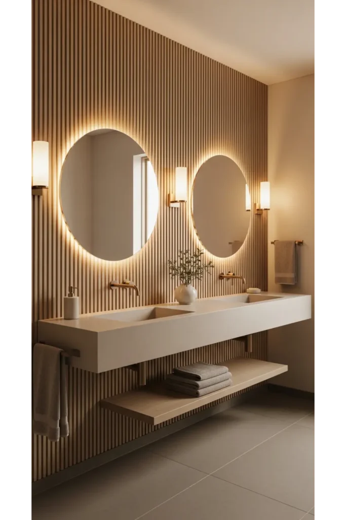 23 Bathroom Remodel Ideas for 2026 Trends 8 Textured Wall Panels