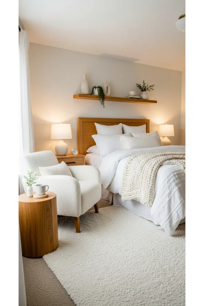 20+ Cozy Bedroom Designs That Feel Warm and Inviting You’ll Never Want to Leave 4 Textured White Comfort