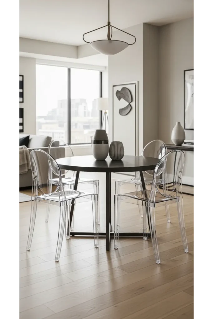 Transparent Chairs for Visual Lightness