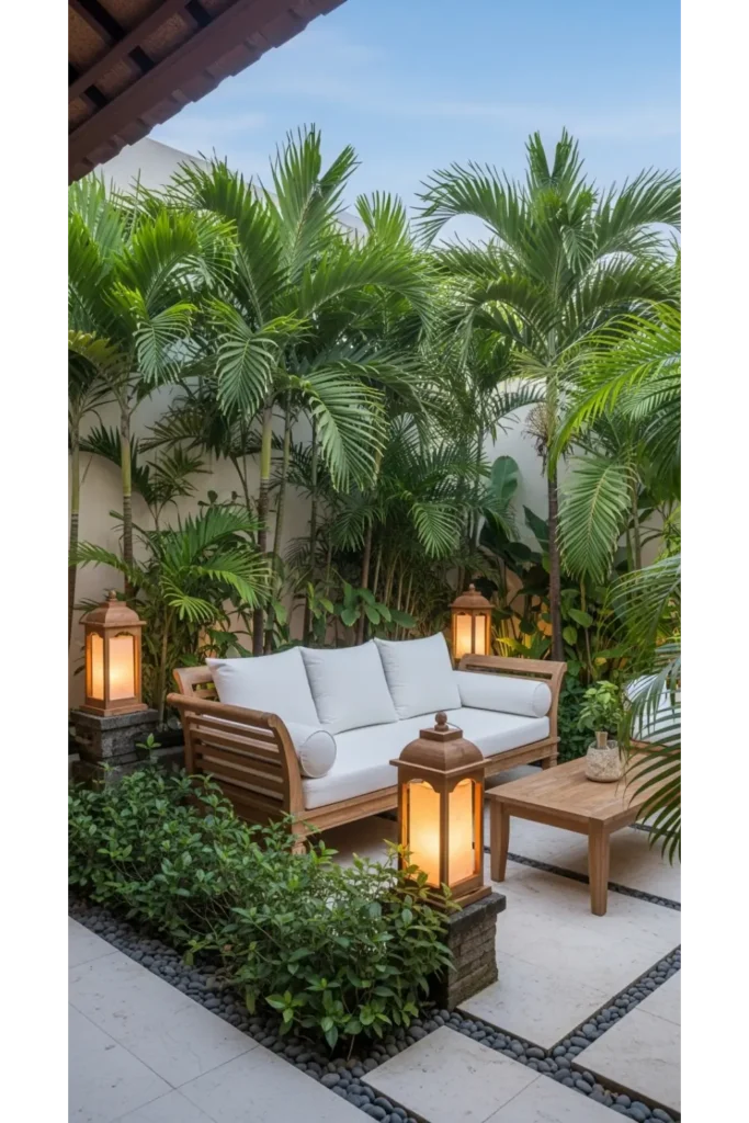 Balinese Inspired Outdoor Living 24 Designs 2 Tropical Courtyard Lounge