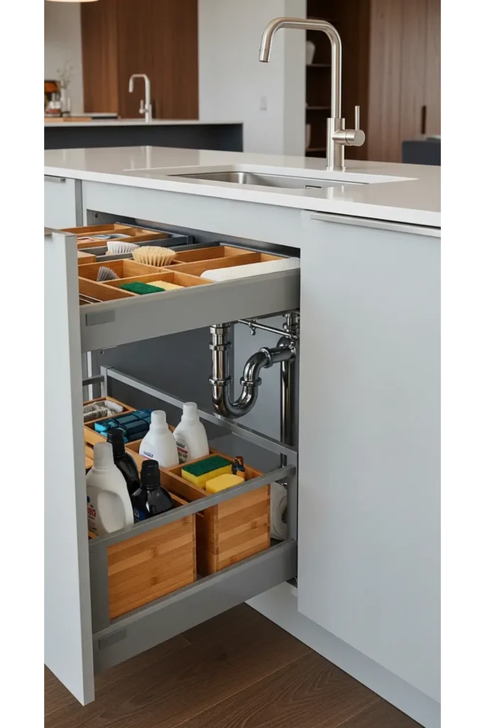 23 Modular Kitchen Design Inspirations For Efficiency 12 Under-Sink Storage Planning