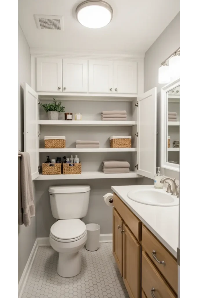 Use Over the Toilet Built In Cabinets