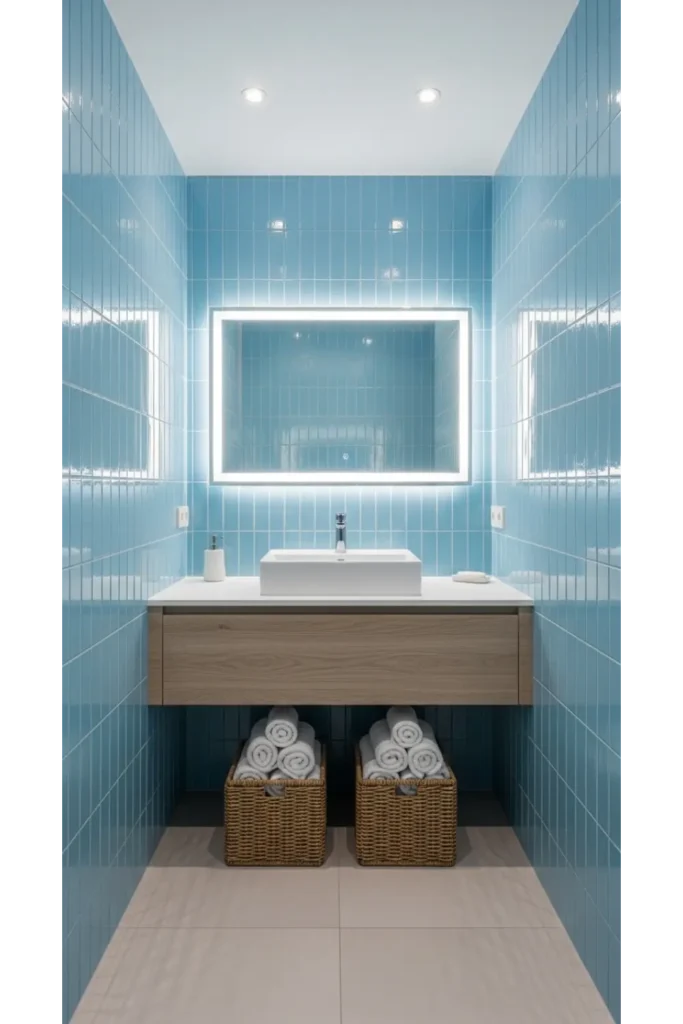 Vertical Accent Tiles to Lift the Eye