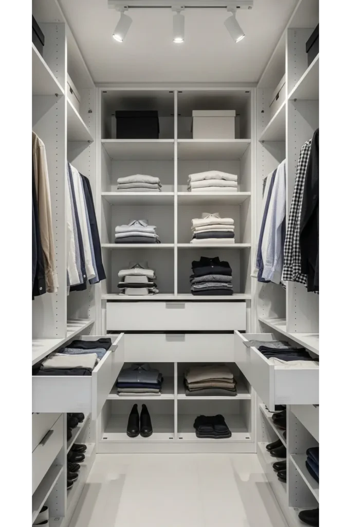 Vertical Partitioned Wardrobe Interior