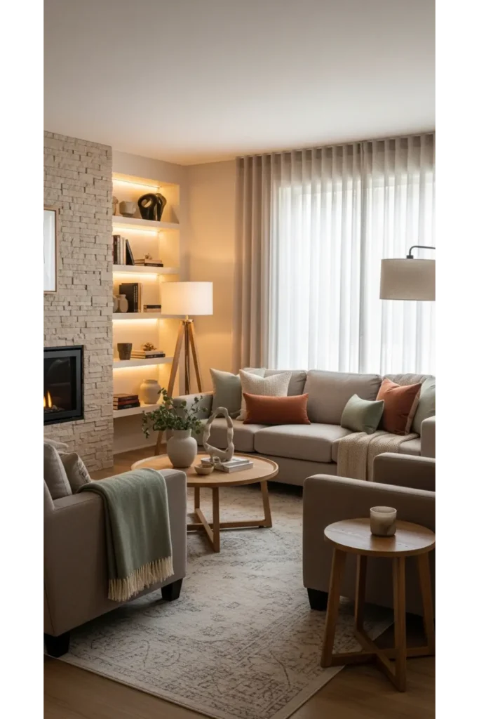 23+ Living Room Inspiration Ideas for Cozy Homes 22 Visual Balance That Feels Natural and Relaxed