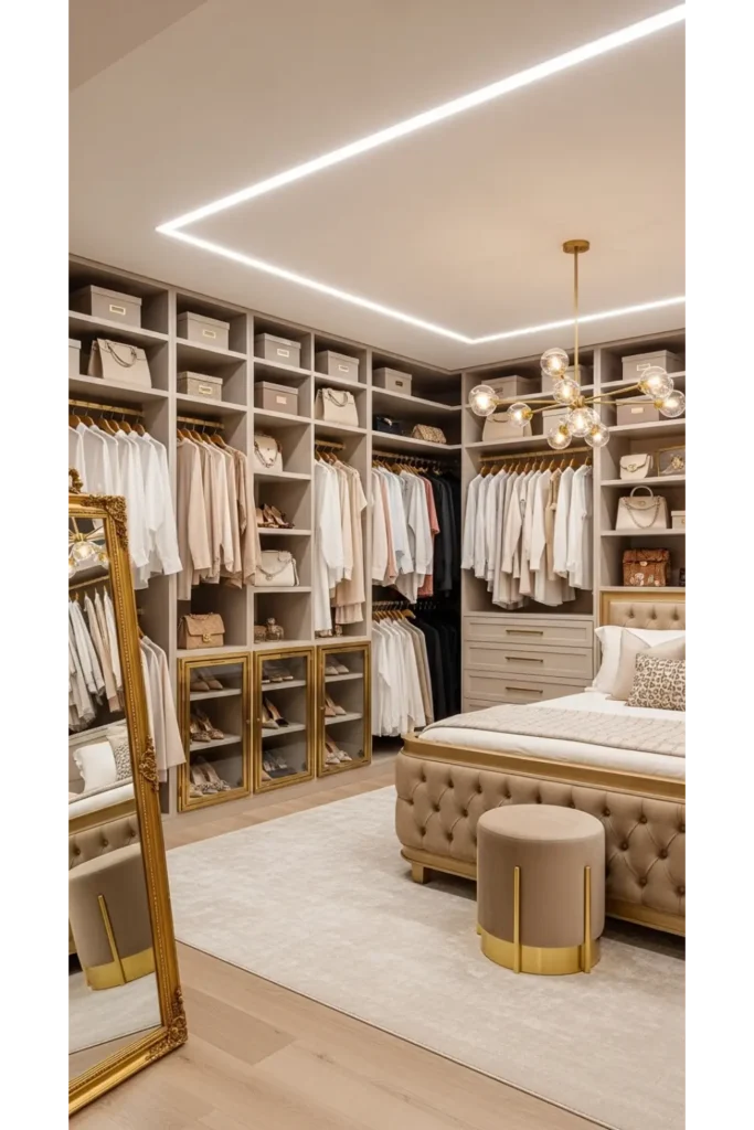 Walk In Closet With Open Display