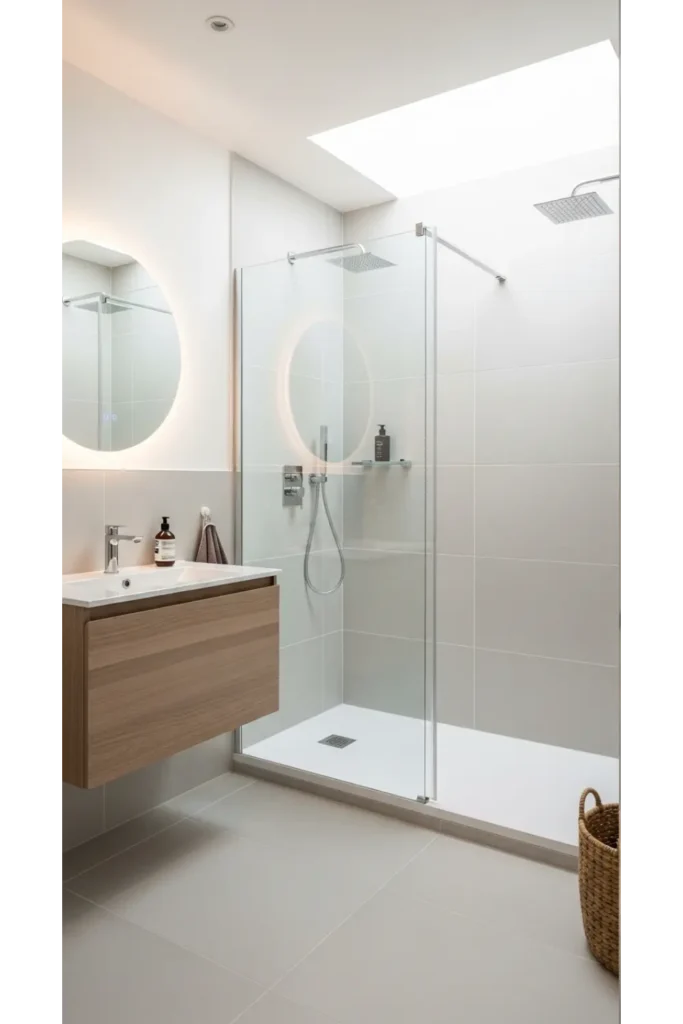 22 Tiny Bathroom Ideas Save Space With Style 4 Walk In Glass Shower With Low Profile Base
