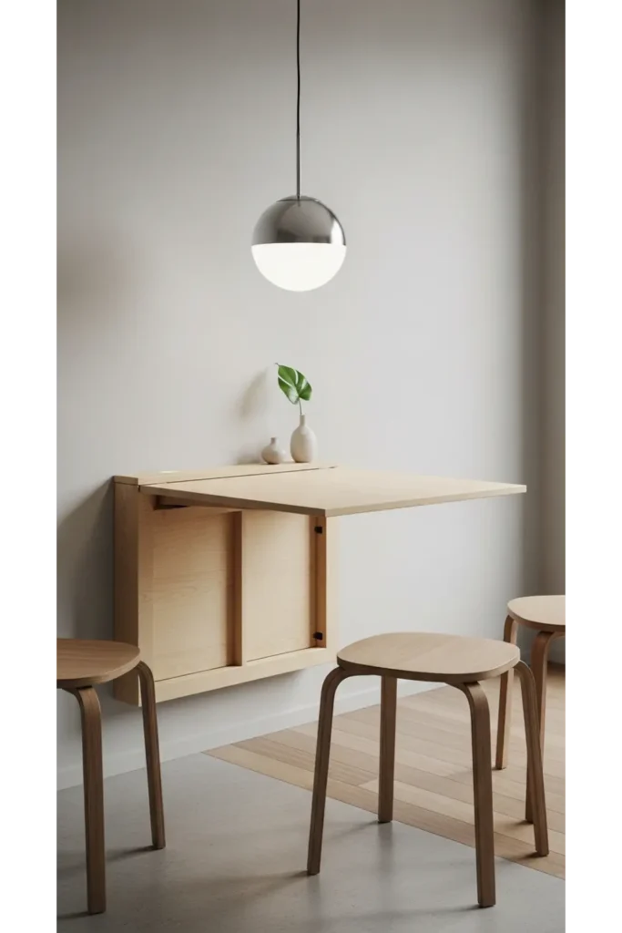 24+ Small Dining Room Ideas That Maximize Space 3 Wall Mounted Drop Leaf Dining Tables