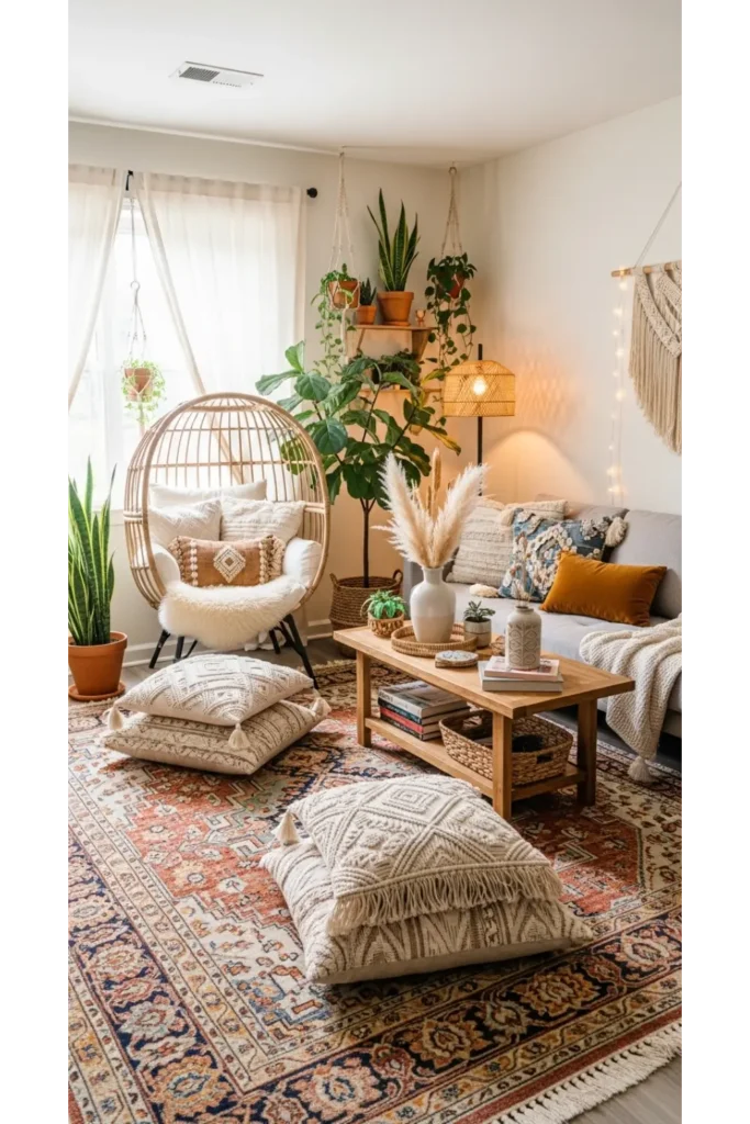 23 Living Room Inspo Ideas You'll Love 14 Warm Boho Layers