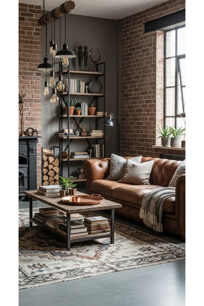 Aesthetic Living Room Designs You'll Love 22+ Ideas 17 Warm Industrial Living Room Aesthetic