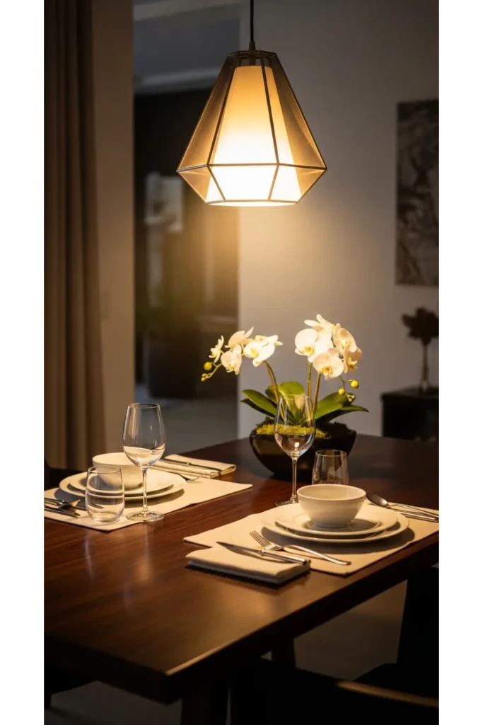 Warm Lighting Focused on the Table