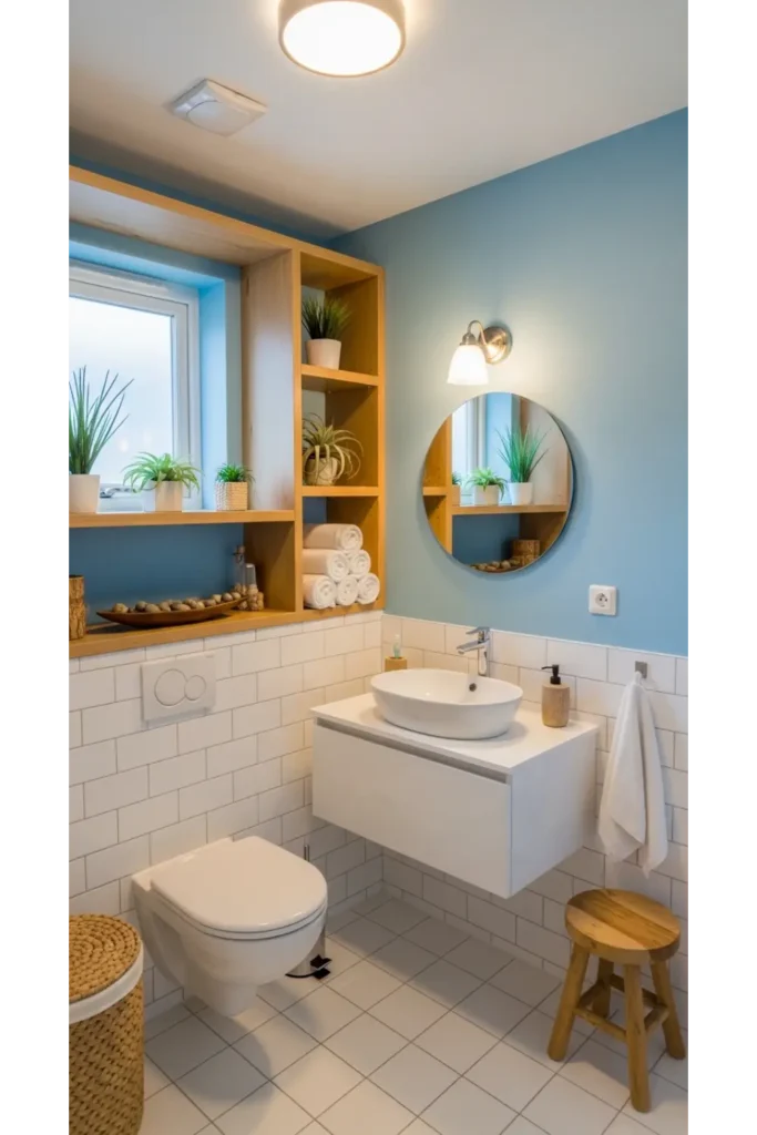 25 Small Full Bathroom Ideas Maximize Style & Space 22 Warm Wood Accents for Depth