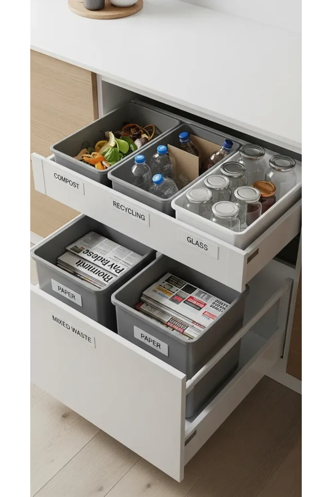 23 Modular Kitchen Design Inspirations For Efficiency 19 Waste Segregation Drawers