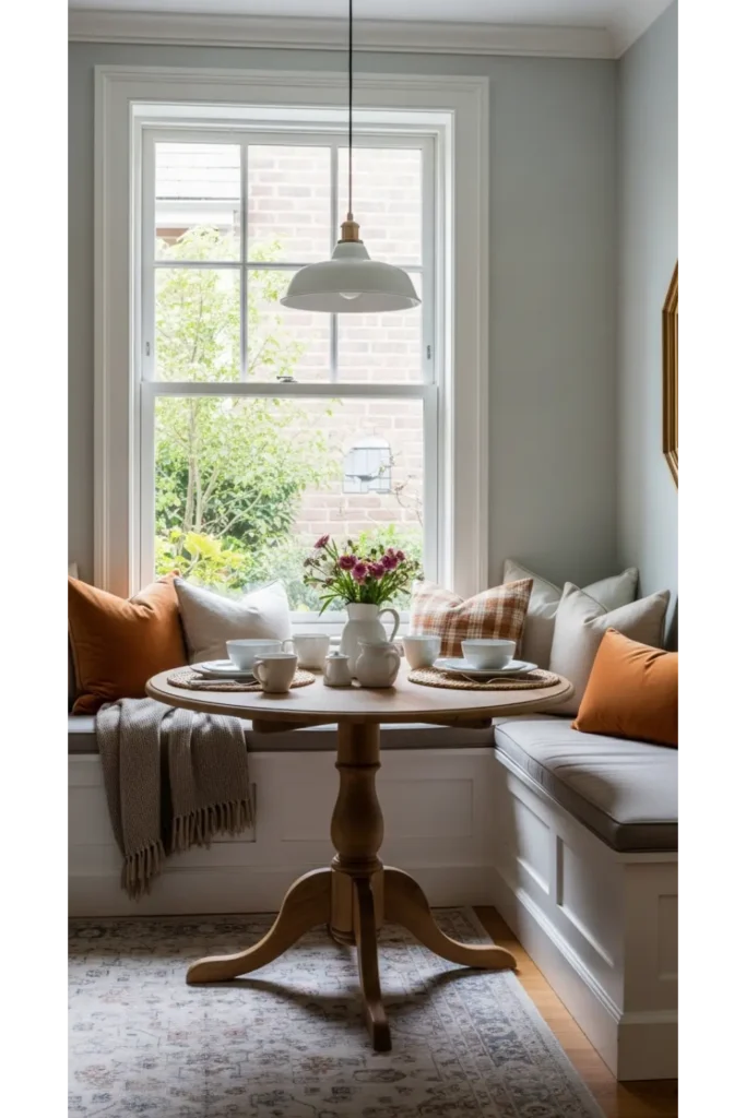 24+ Small Dining Room Ideas That Maximize Space 15 Window Side Dining Nooks