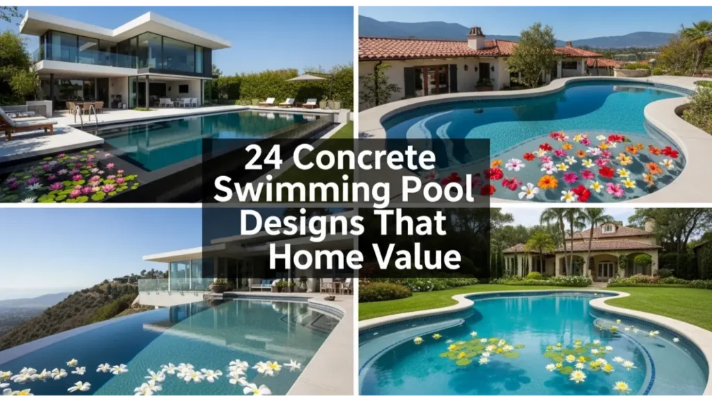24 Concrete Swimming Pool Designs That Boost Home Value 1 concrete swimming pool designs