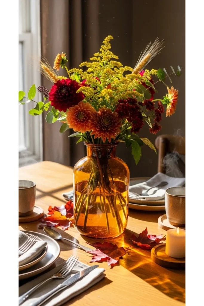Amber Glass Fall Arrangement