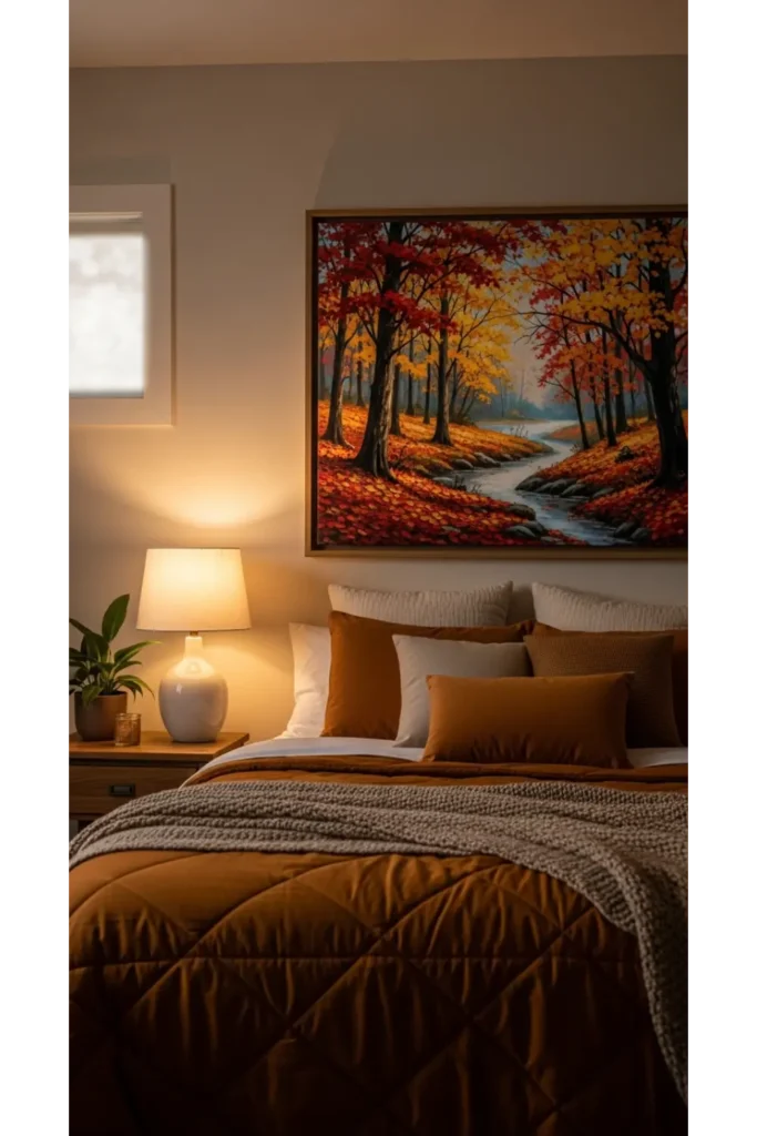 21+ Fall Bedroom Decor Ideas for Instant Warmth 7 Autumn-Inspired Wall Art