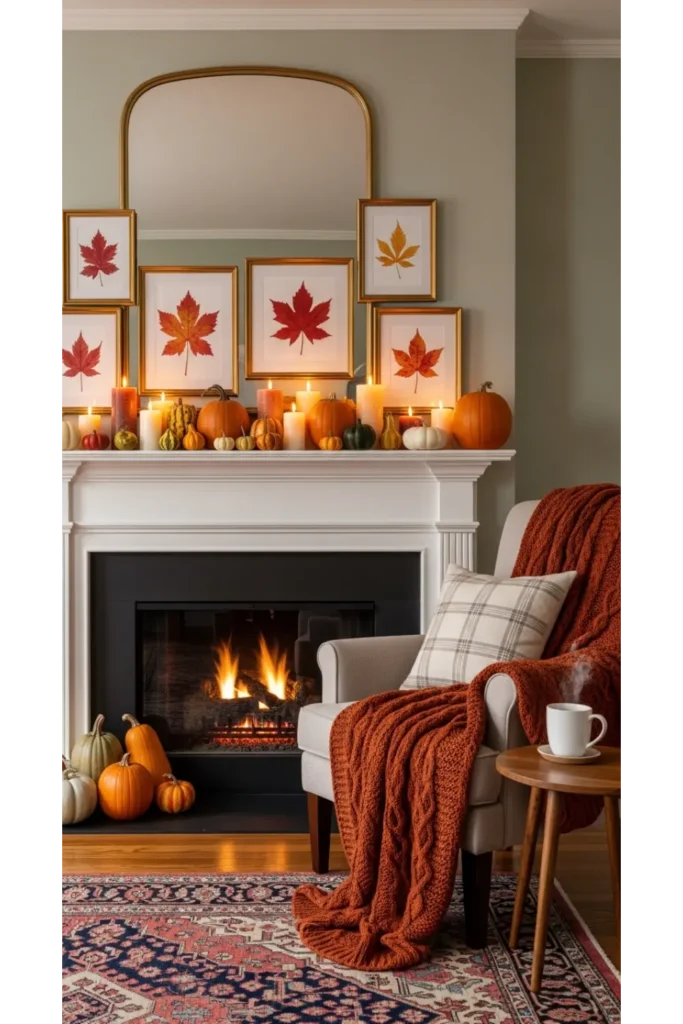 Autumn Leaf Art Mantel